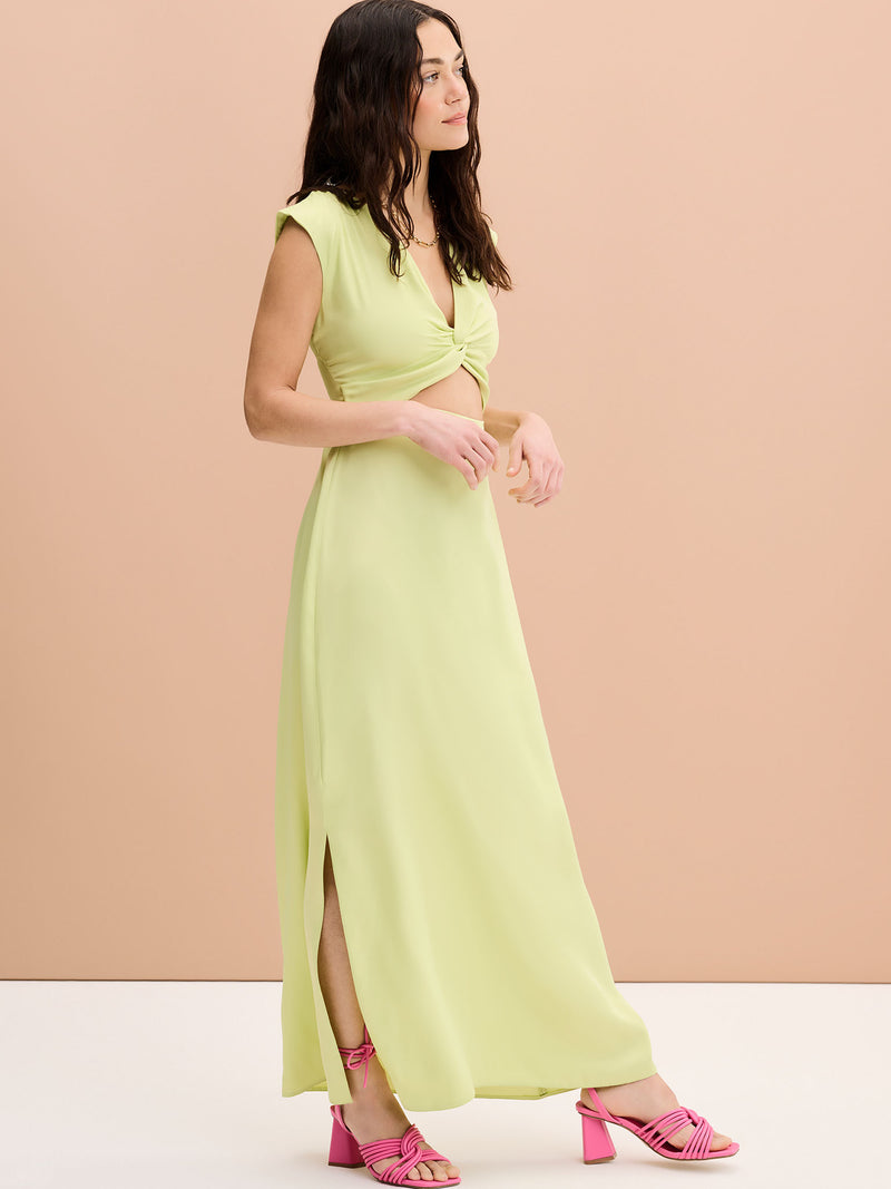 Marin Twist Front Dress in Lime