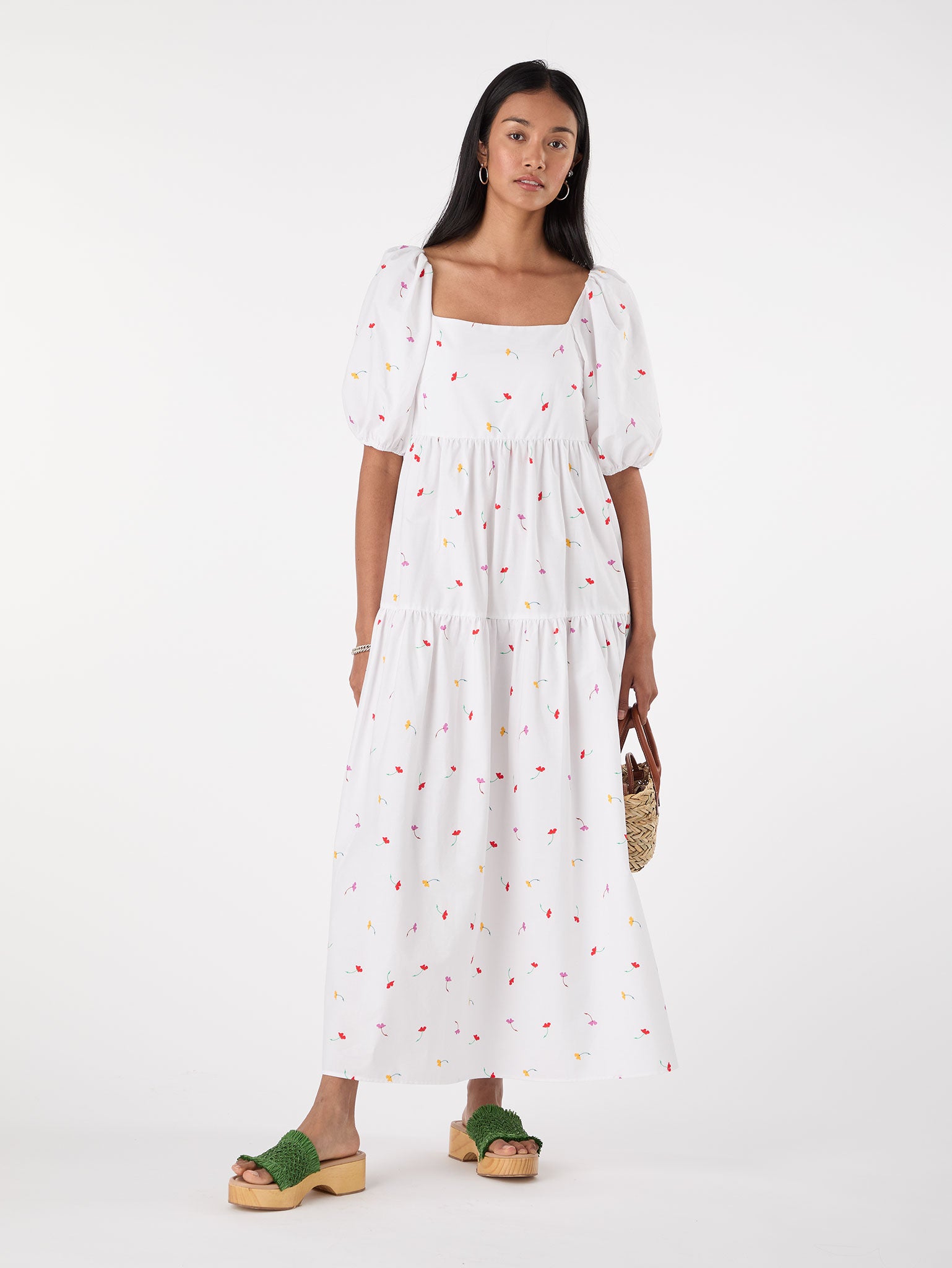 Daphne Tiered Dress in White | OMNES | Dresses | Sustainable & Affordable Clothing | Shop Women's Fashion