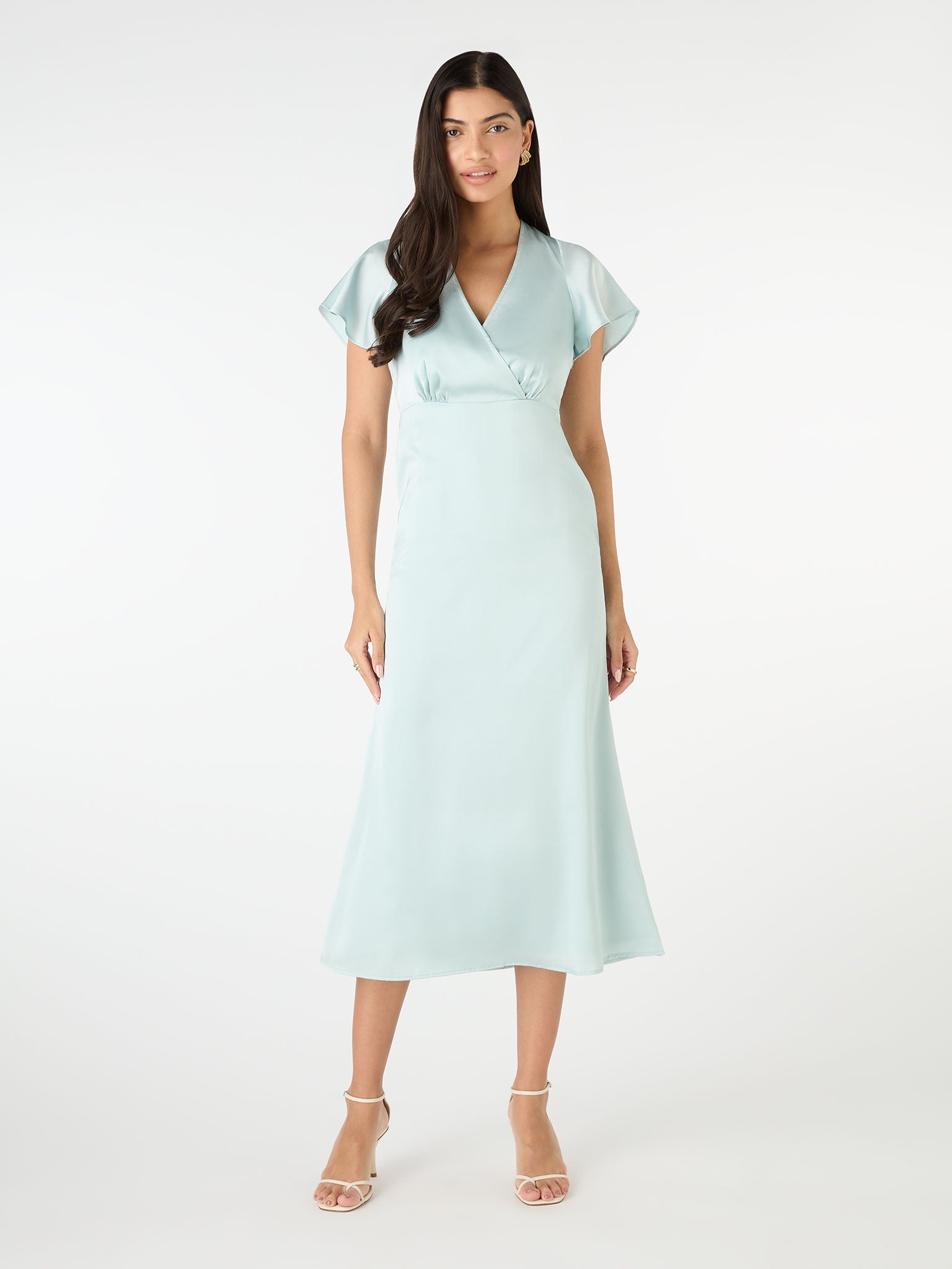 Mattox Midi Dress in Seafoam Blue OMNES Dresses Occasionwear