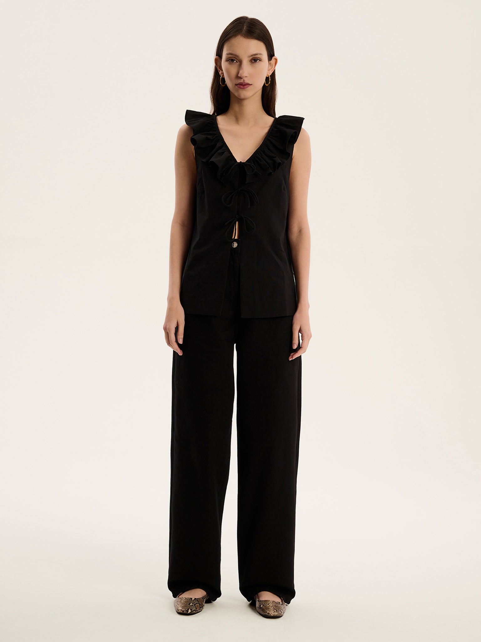Rachel Roy Women's Hanna Ruched-Sleeve Top Black Size X-Small