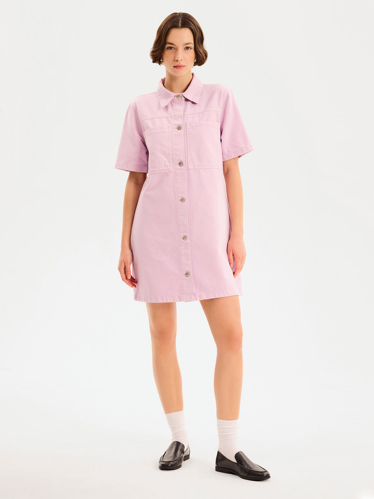purple denim dress Olivia in Lilac Plus Size Boho Designer sc_58980 Size:M= 152 cm Purple 97% Cotton 3