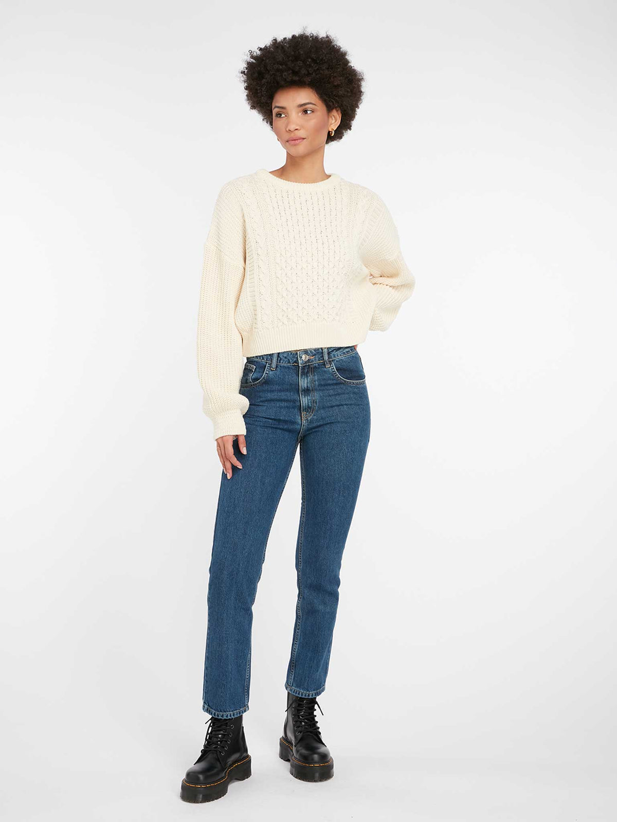 Marta High Rise Straight Jeans in Indigo | OMNES | Jeans