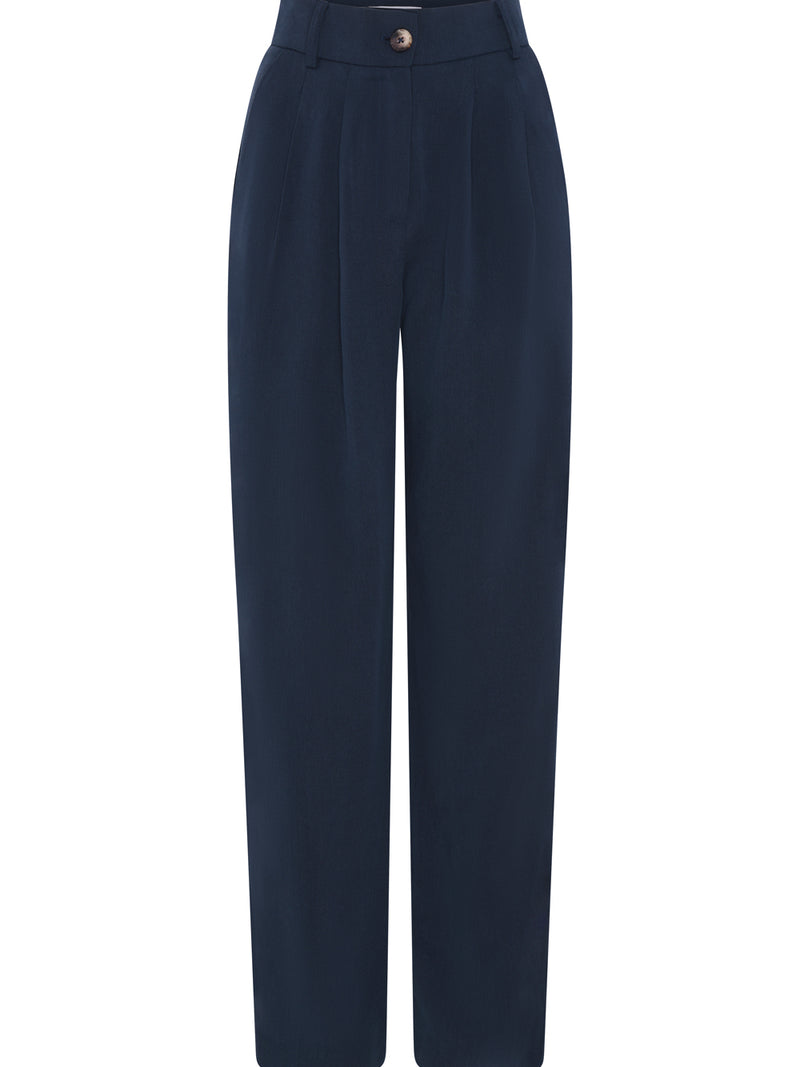 Cinnamon Straight Leg Trousers in Navy