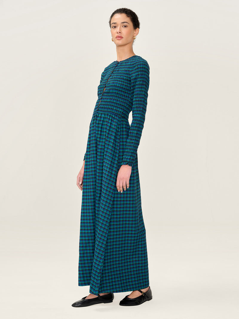 Mina Dress in Blue and Green