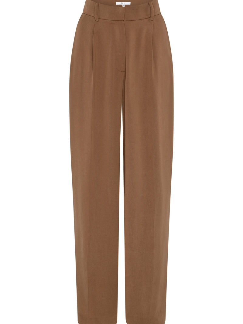 Cinnamon Straight Leg Trousers in Tobacco