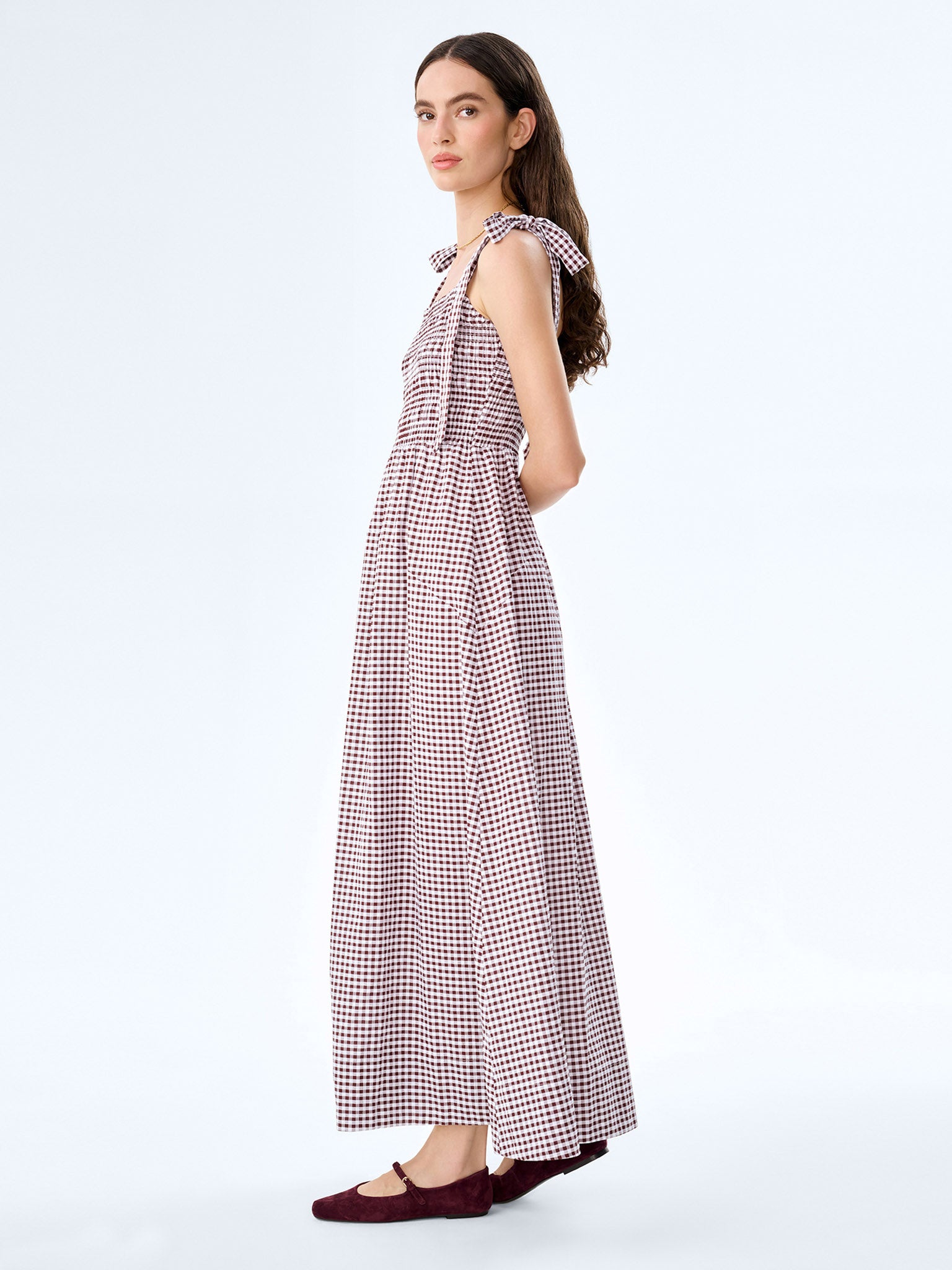 Dixie Dress in Chocolate and Cream Gingham – OMNES