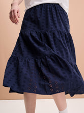 Load image into Gallery viewer, Carmellite Tiered Skirt in Navy