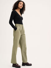 Load image into Gallery viewer, Cinnamon Relaxed Trousers in Mole Green Cotton/Tencel