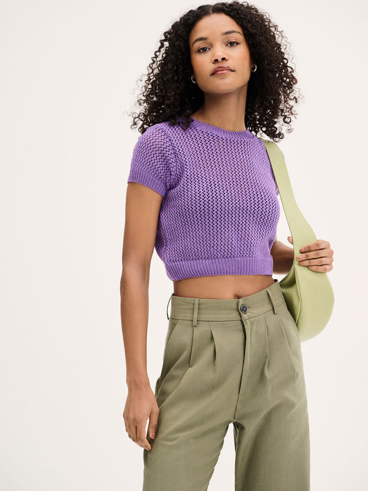 Lexi Crochet Jumper in Purple