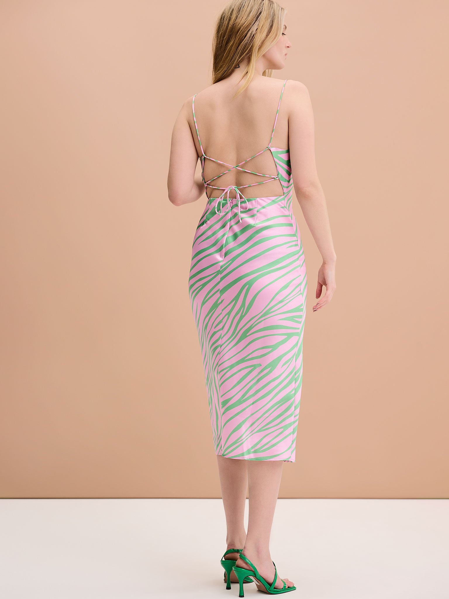 Riviera Midi Dress in Pink & Green Zebra | OMNES | Ethical & Affordable Clothing | Shop Women's Dresses Riviera Midi Dress in Pink & Green Zebra | OMNES | Ethical & Affordable Clothing | Shop Women's Dresses