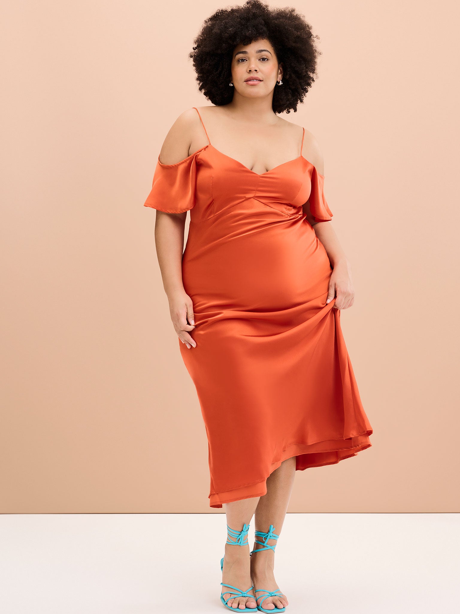 brick orange color dress Burnt Orange Dress | Handloom Cotton Dress for Women
