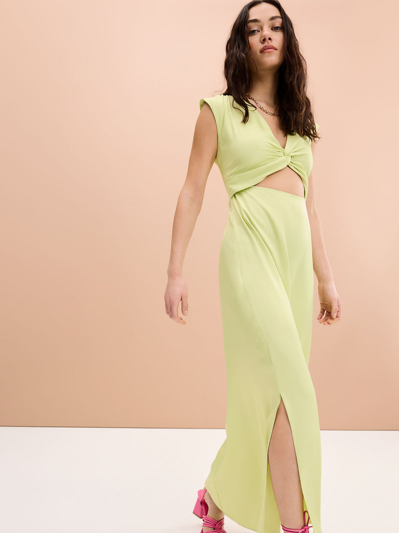 Marin Twist Front Dress in Lime