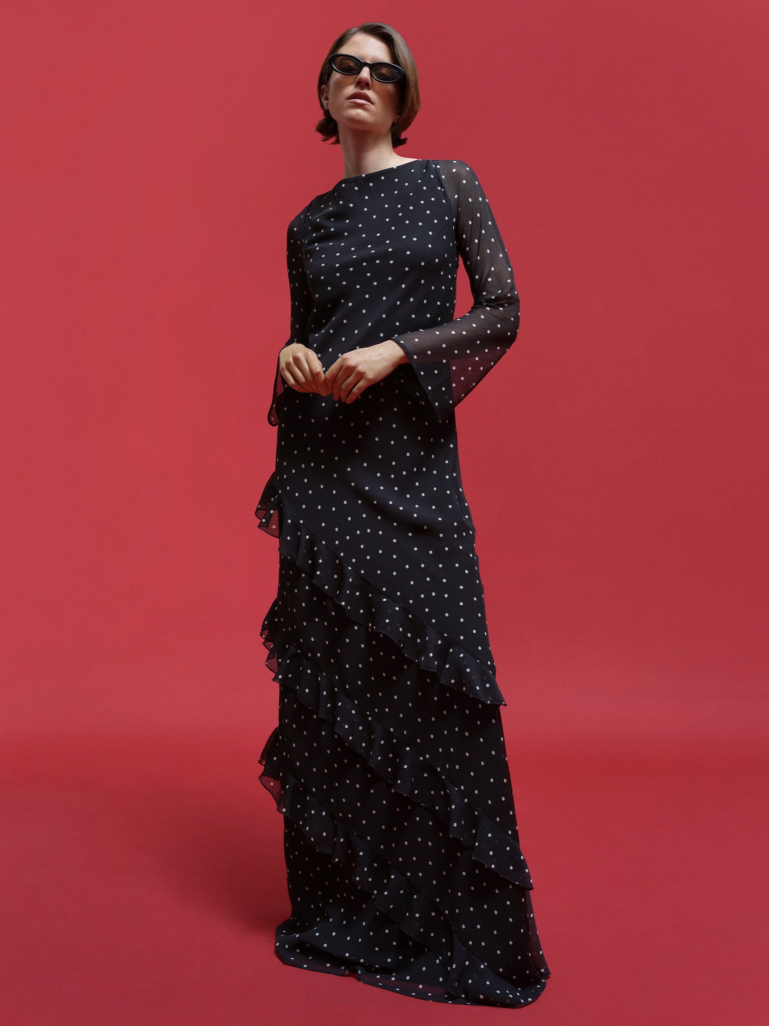Bridie Dress in Black Polka Dot