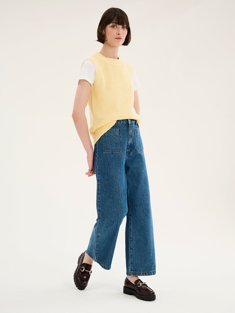 Bobbi Cotton Vest in Lemon
