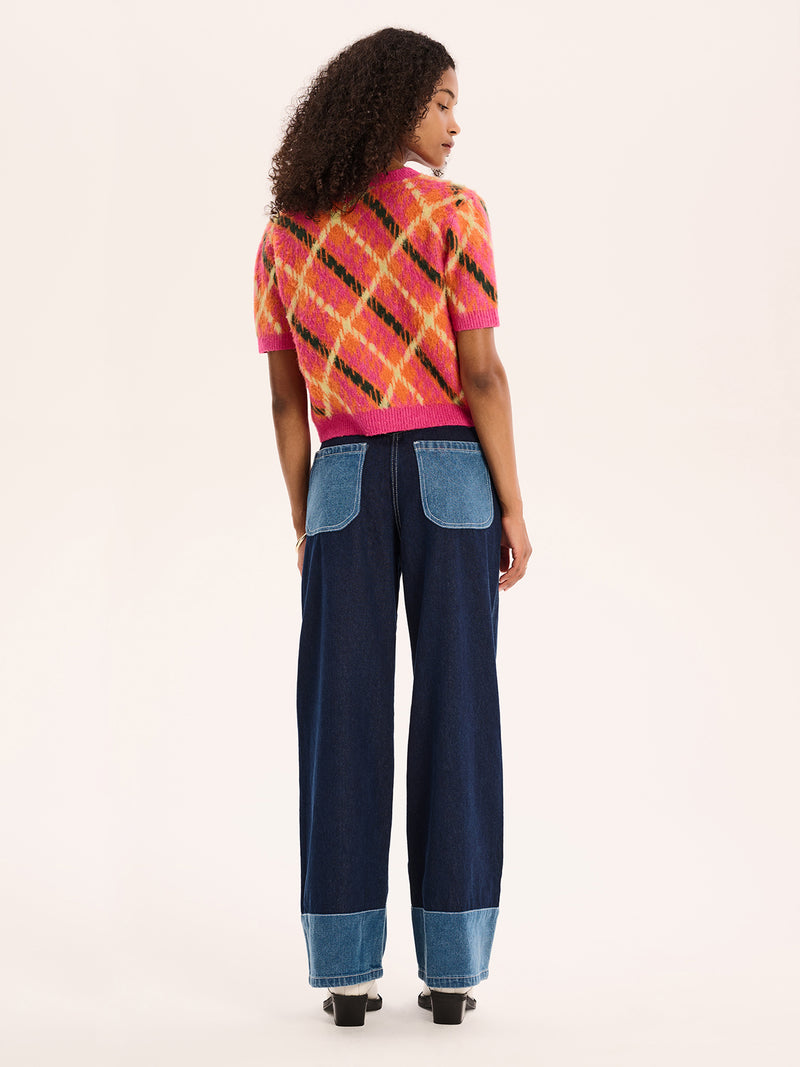 Lulu Check Top in Orange