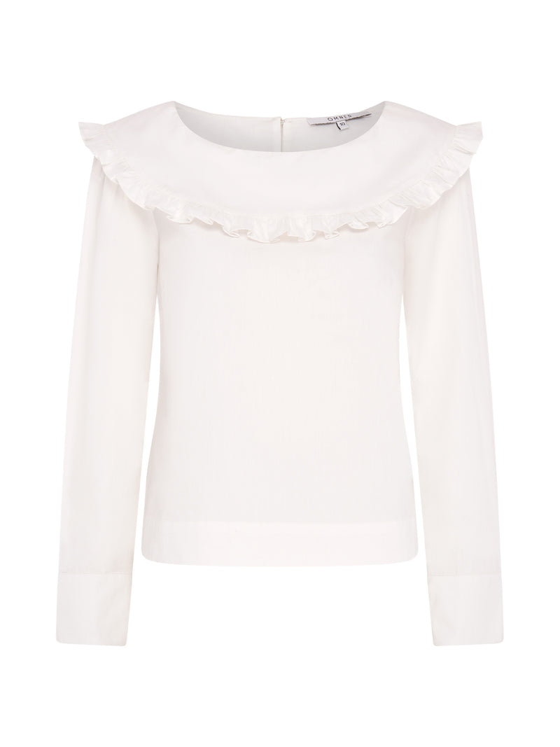 Briony Frill Blouse in White