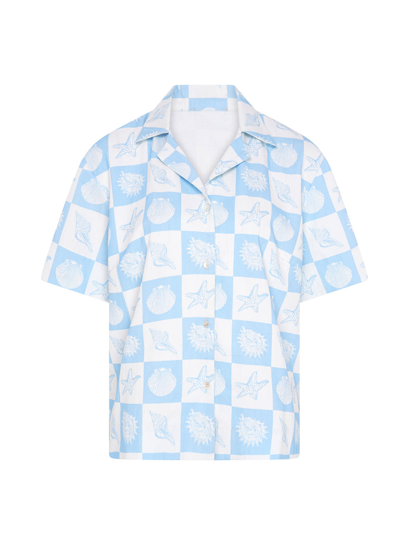 Oaklyn Shirt in Shell Checkerboard Print