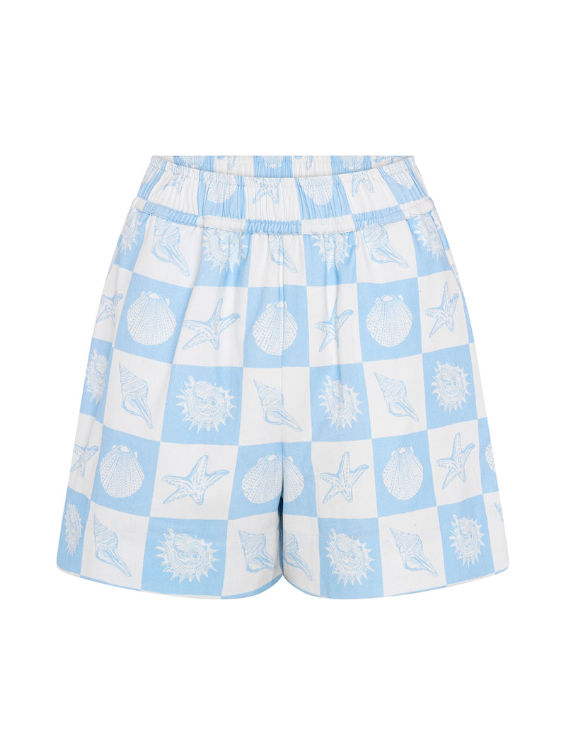 Canaria Short in Shell Checkerboard Print