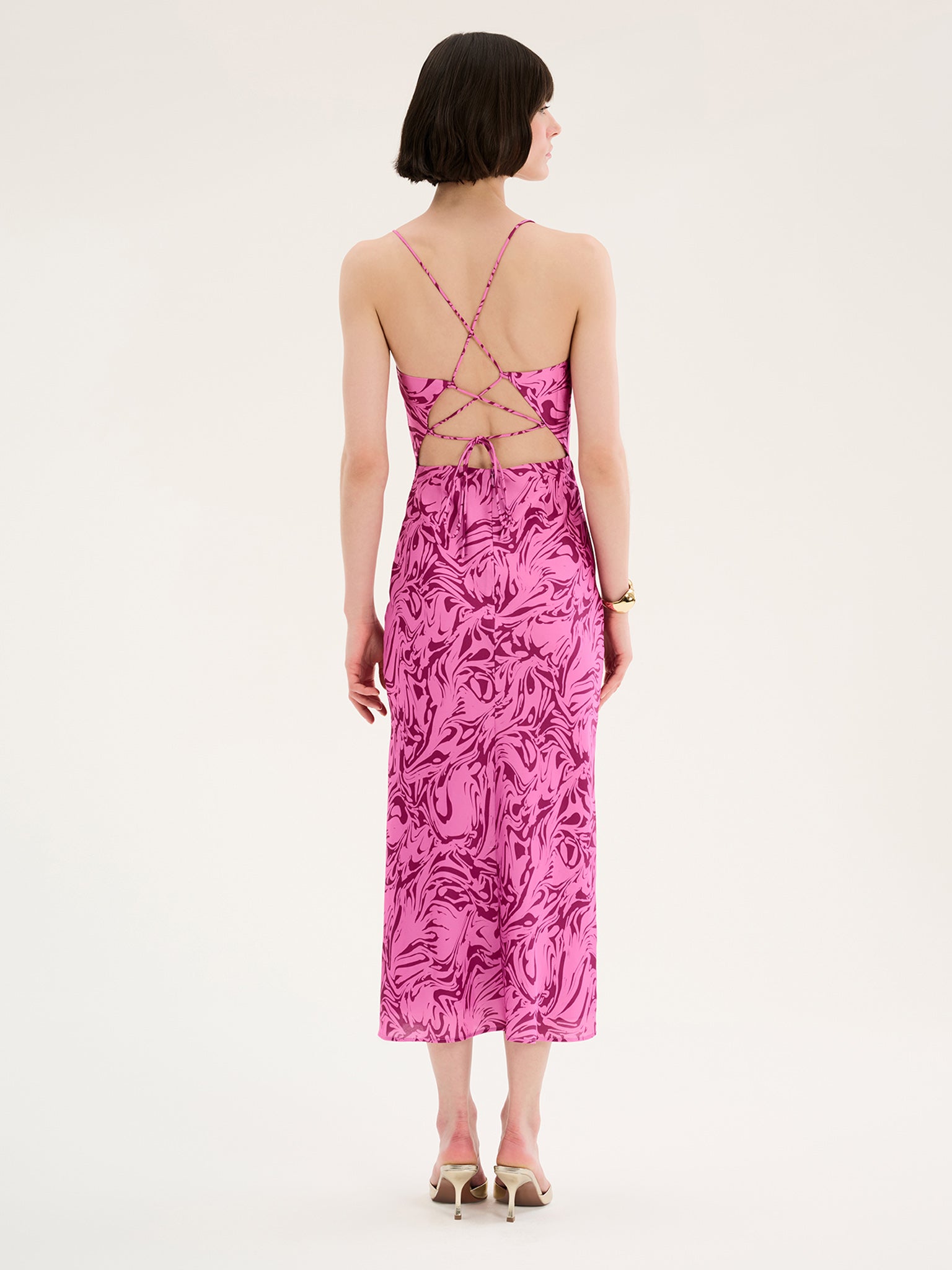 pink marble dress Pink Marble Graphic Loose Fit Dresses for Women Summer Fall Sleeveless Spaghetti Strap V Neck Maxi Long Brunch Dresses Sundresses Womens 2025 Clothing Fashion S