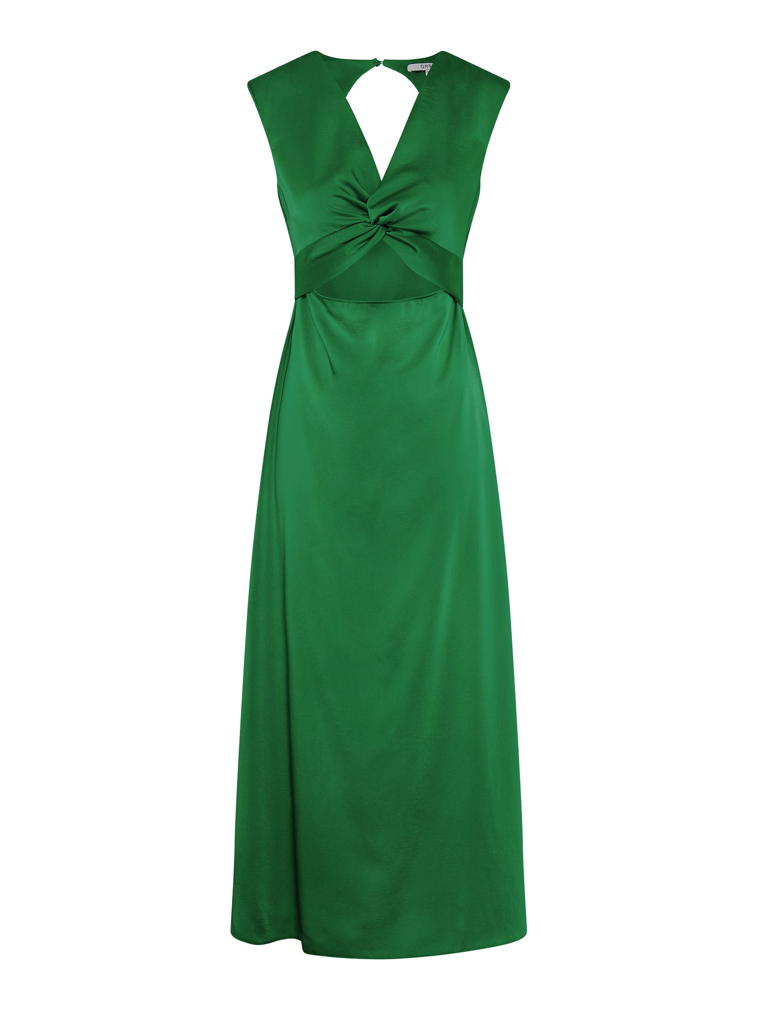 Marin Twist Front Dress in Emerald Green | OMNES | Ethical