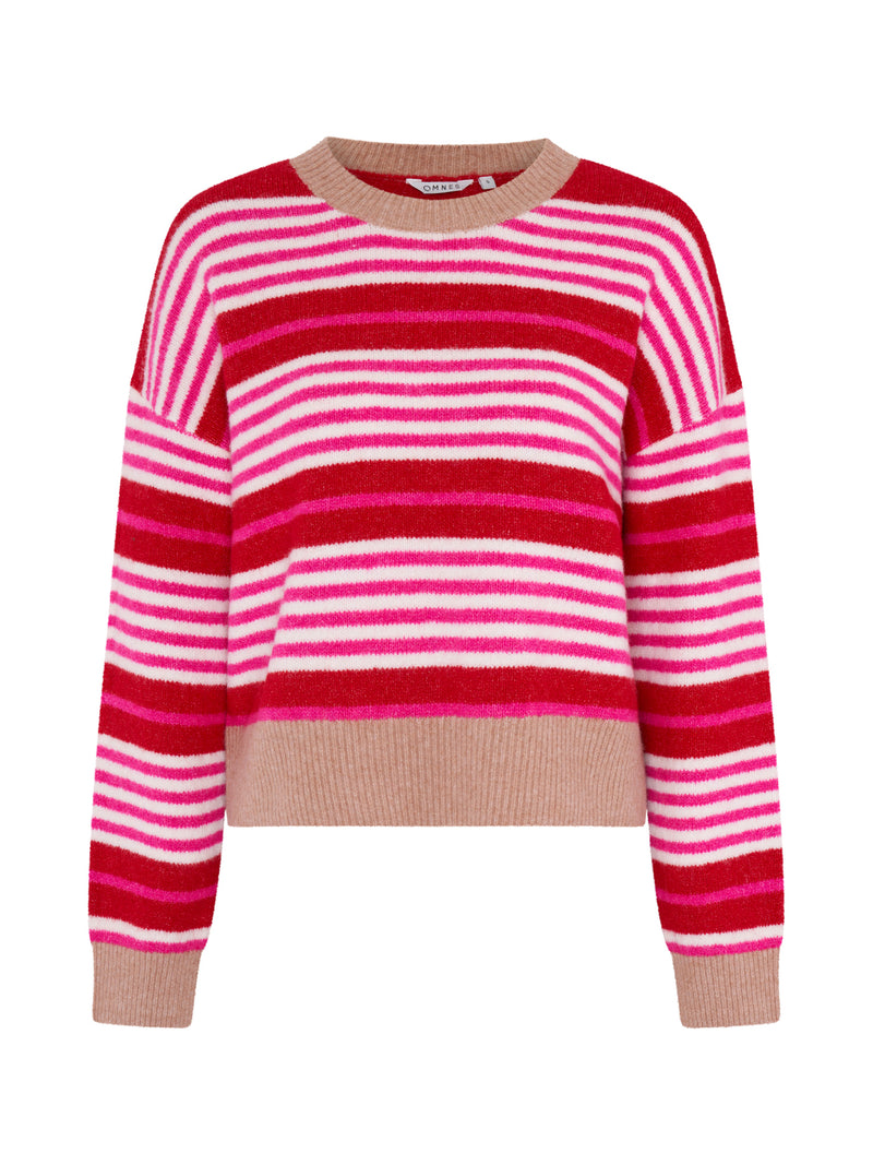 Clementine Stripe Jumper in Pink and Red