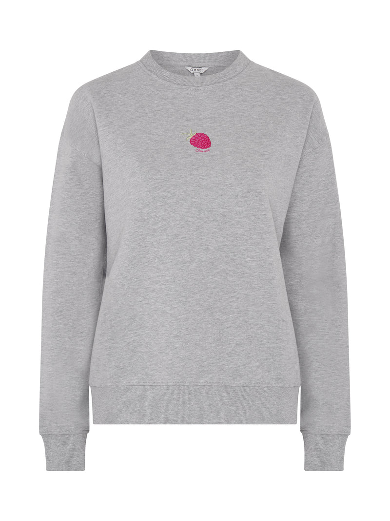Raspberry Sweatshirt in Grey Marl