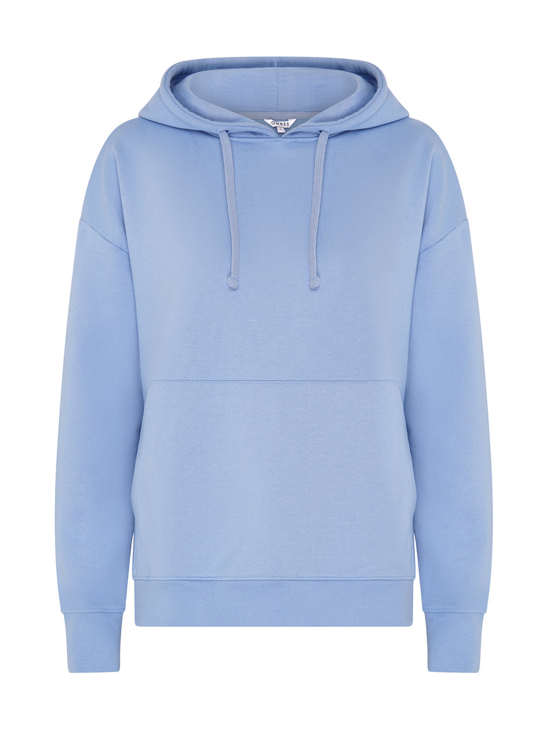 Tie Pullover Hoodie in Light Blue