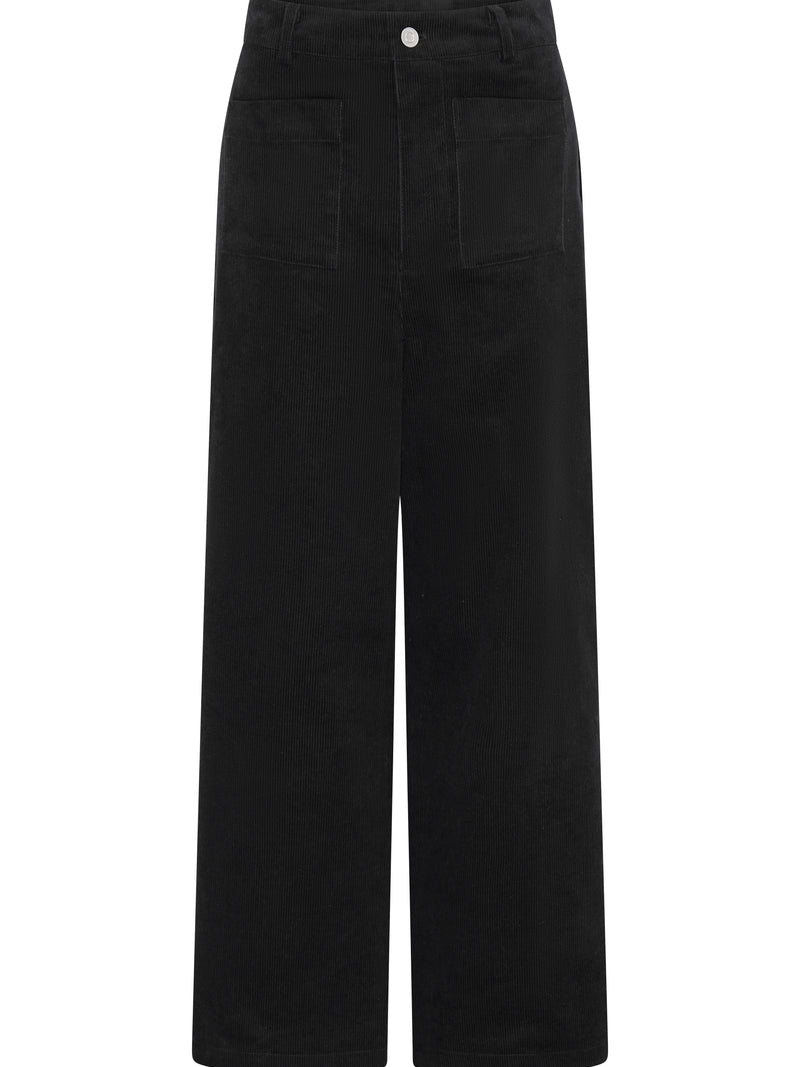 Orielle Cropped Cord Trouser in Black