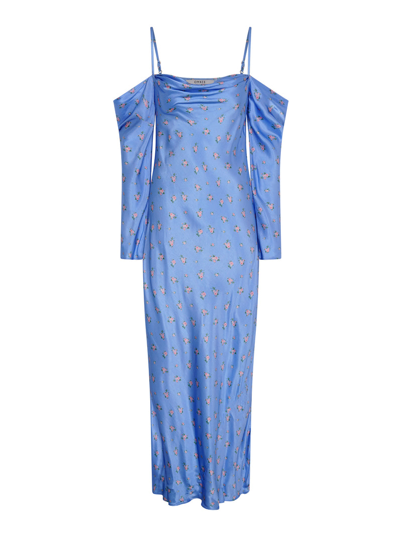 Munique Floral Dress in Light Blue
