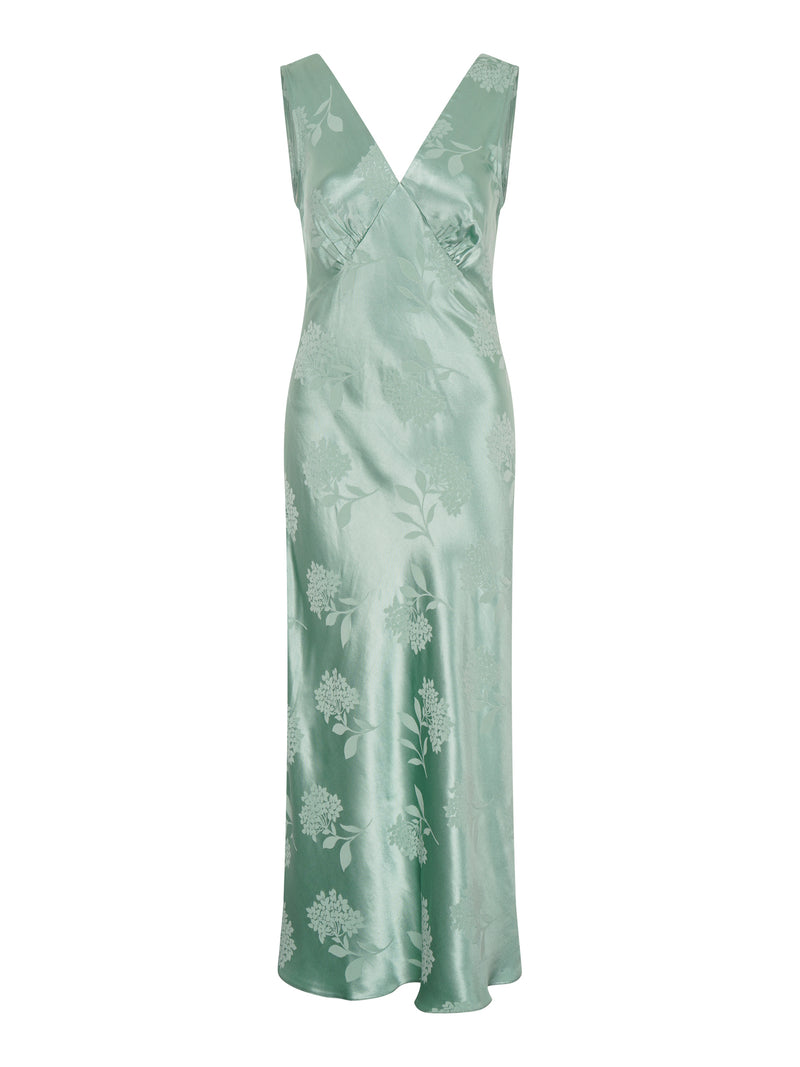 Iris Jacquard Dress in Sage
