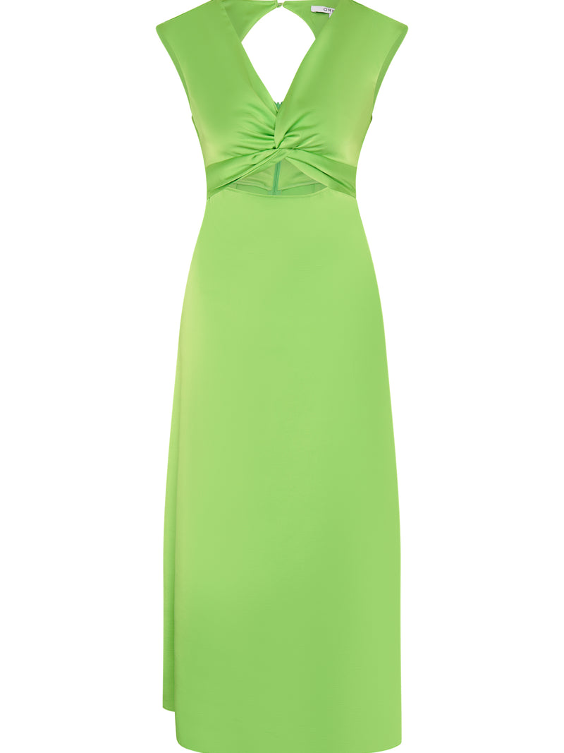 Marin Twist Satin Dress in Green