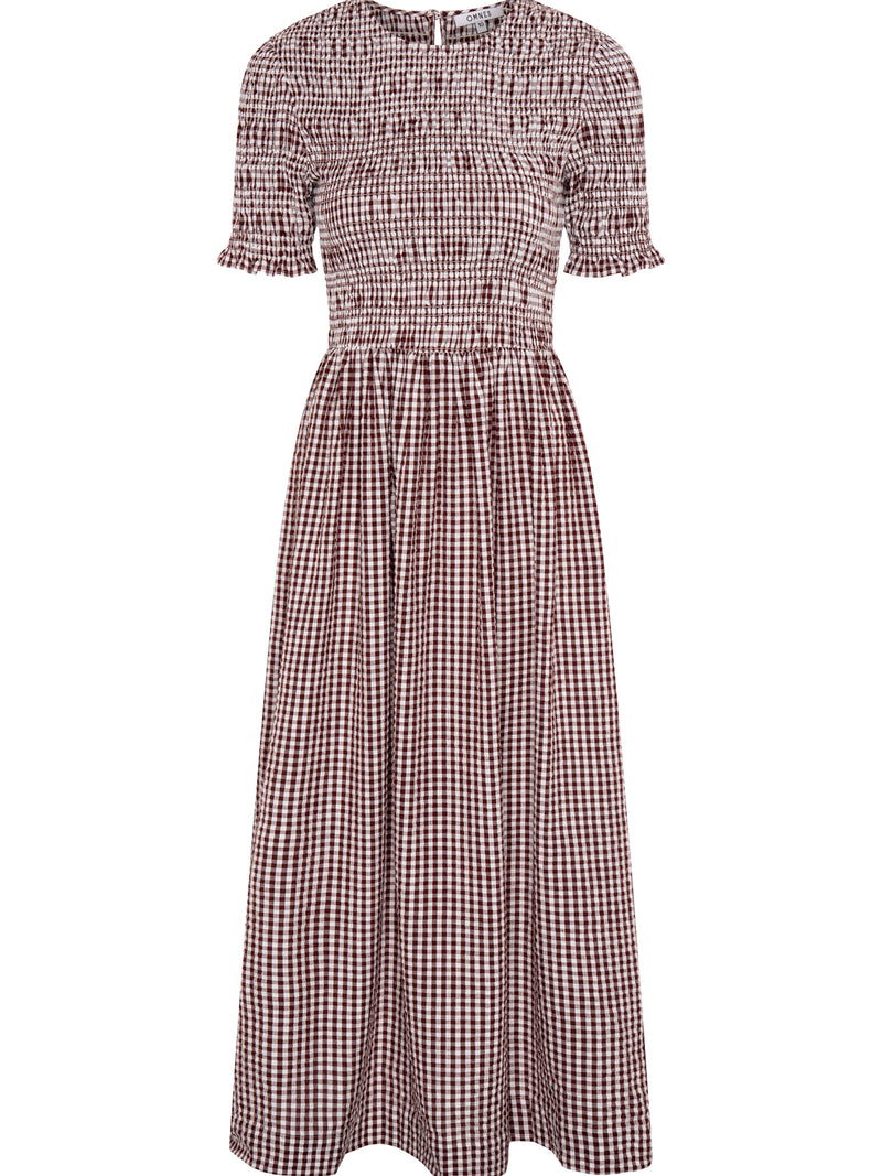 Becky Dress in Brown Gingham