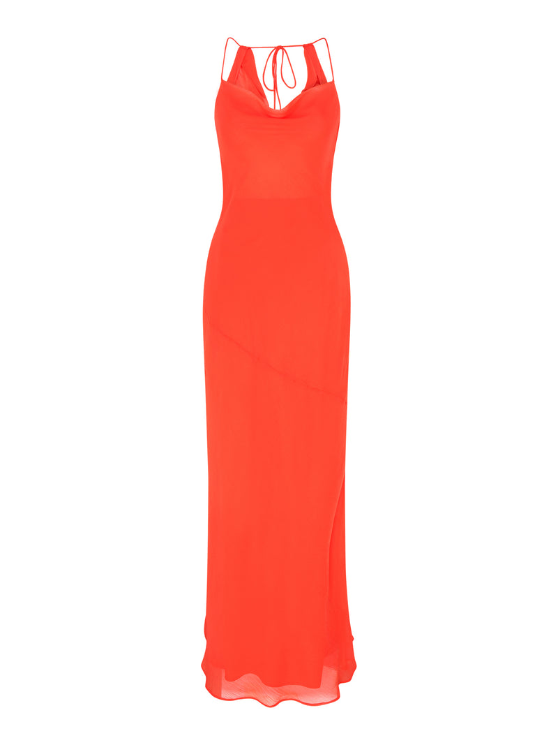 Koko Chiffon Dress in Orange
