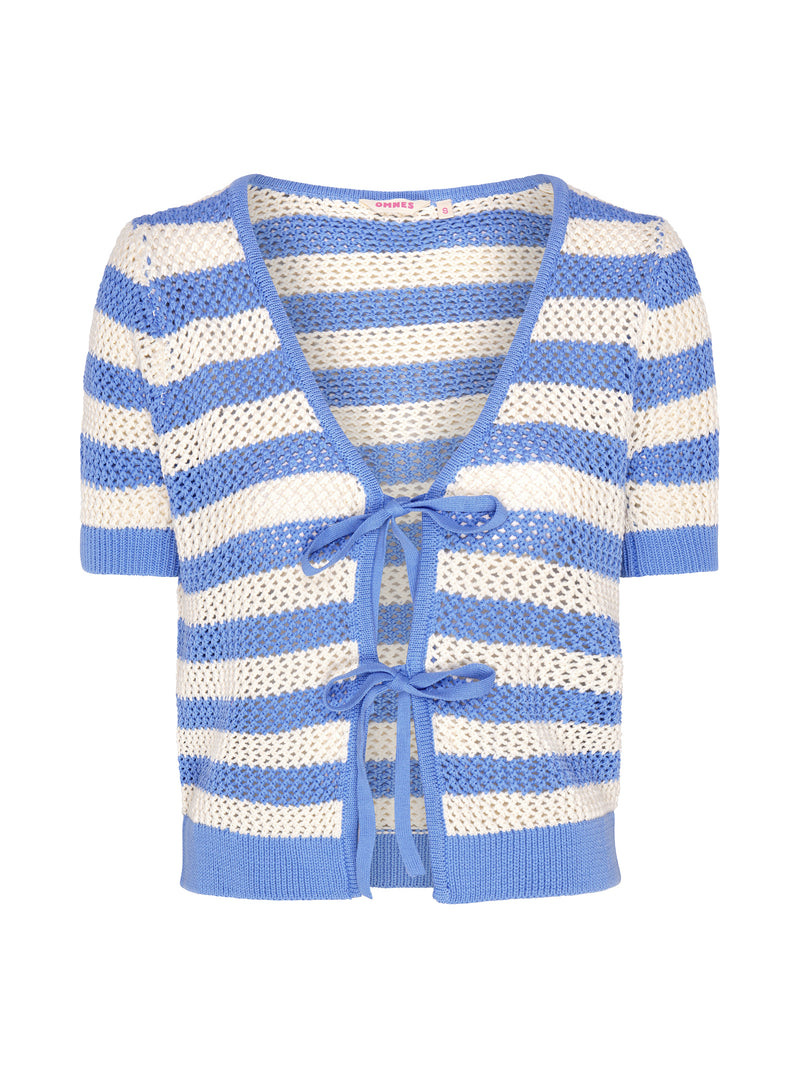 Harper Stripe Knit Top in Blue and White
