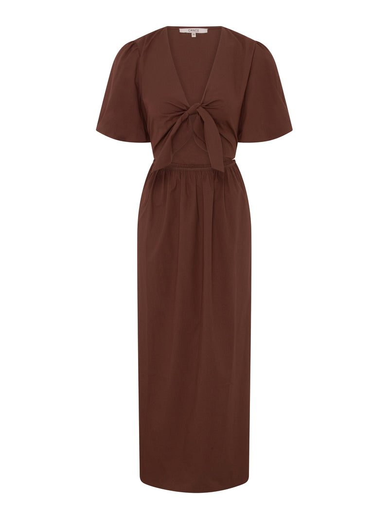 Joy Midi Dress in Chocolate