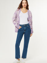 Load image into Gallery viewer, Amelia Oversized Zebra Cardigan in Lilac