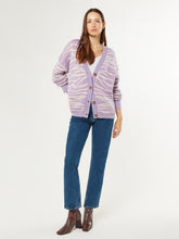 Load image into Gallery viewer, Amelia Oversized Zebra Cardigan in Lilac