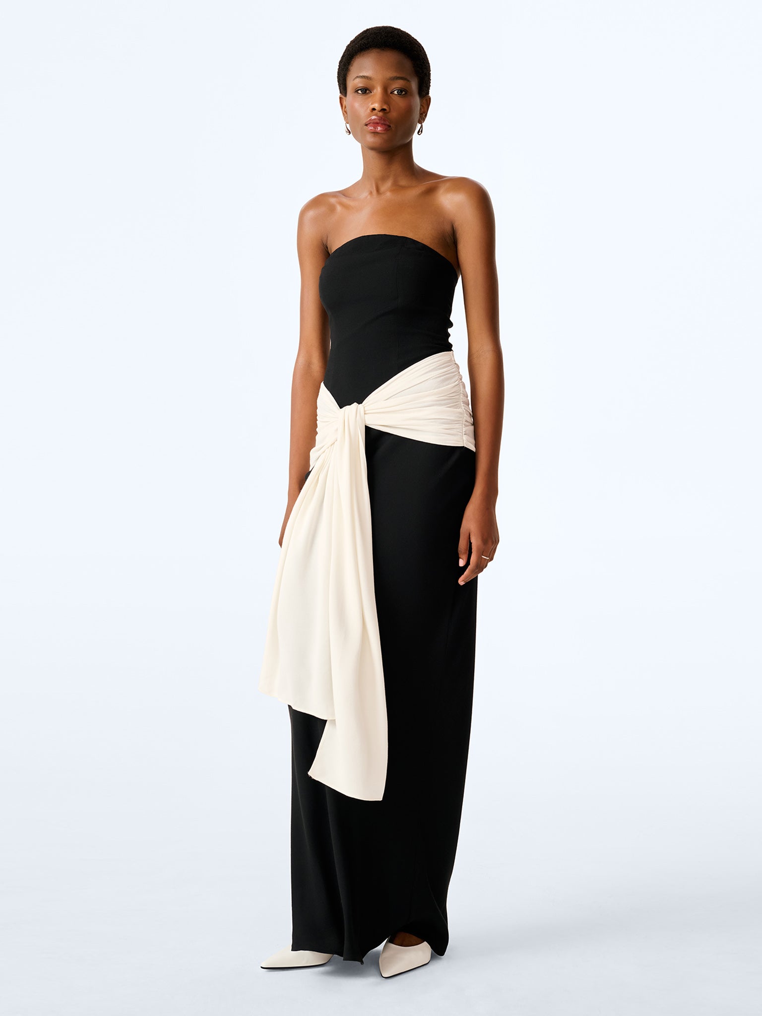 Abigail Dress in Ivory and Black