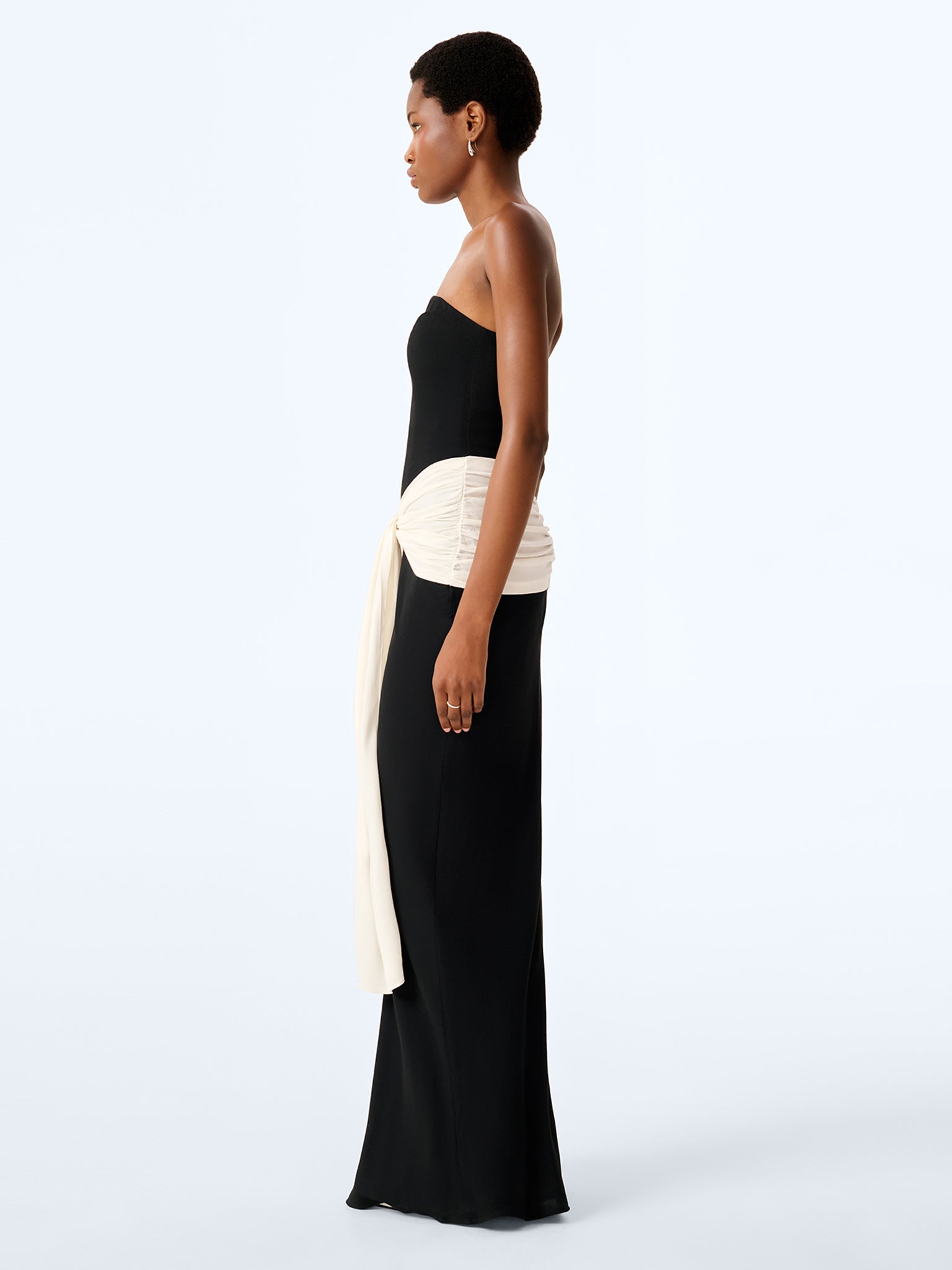 Abigail Dress in Ivory and Black
