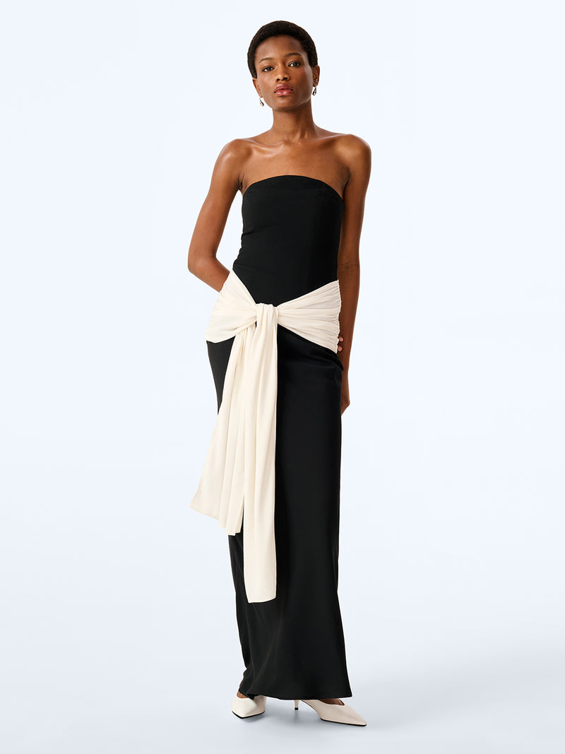 Abigail Dress in Ivory and Black
