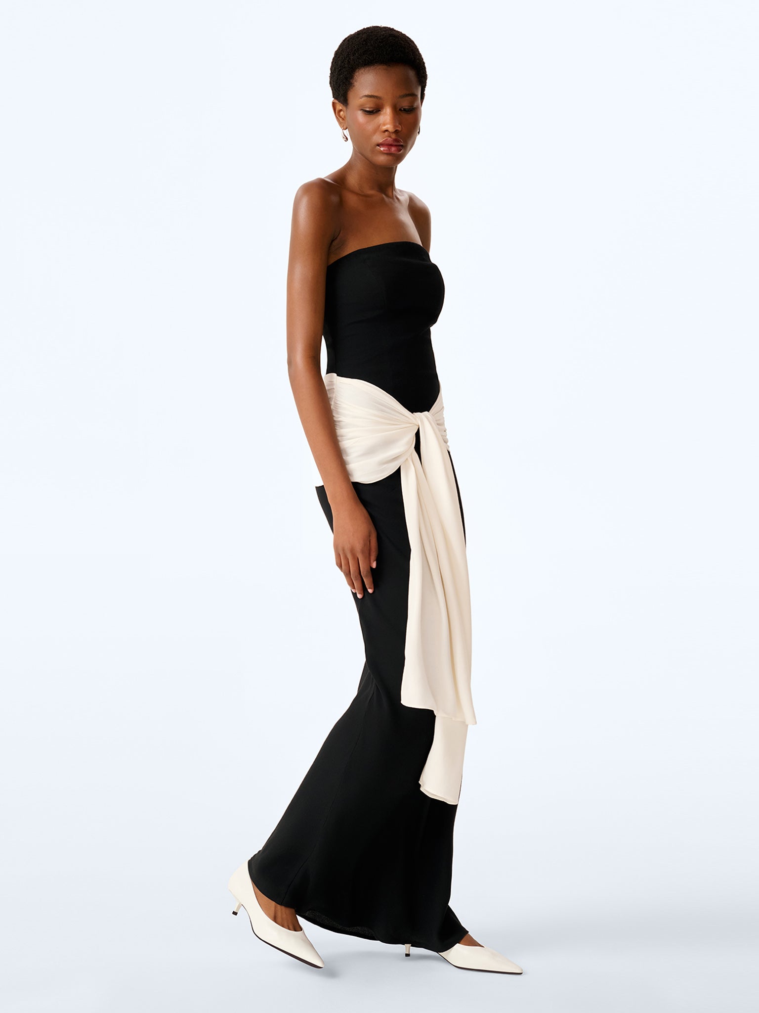 Abigail Dress in Ivory and Black