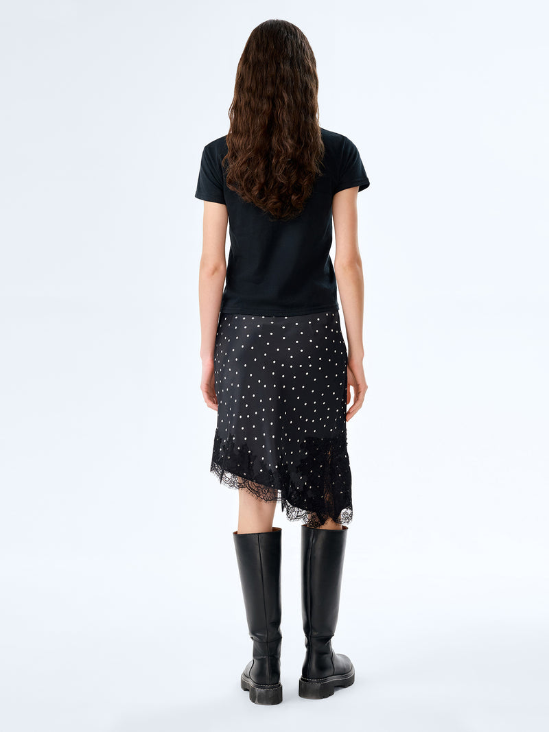 Amada Skirt in Black Polka Dot
