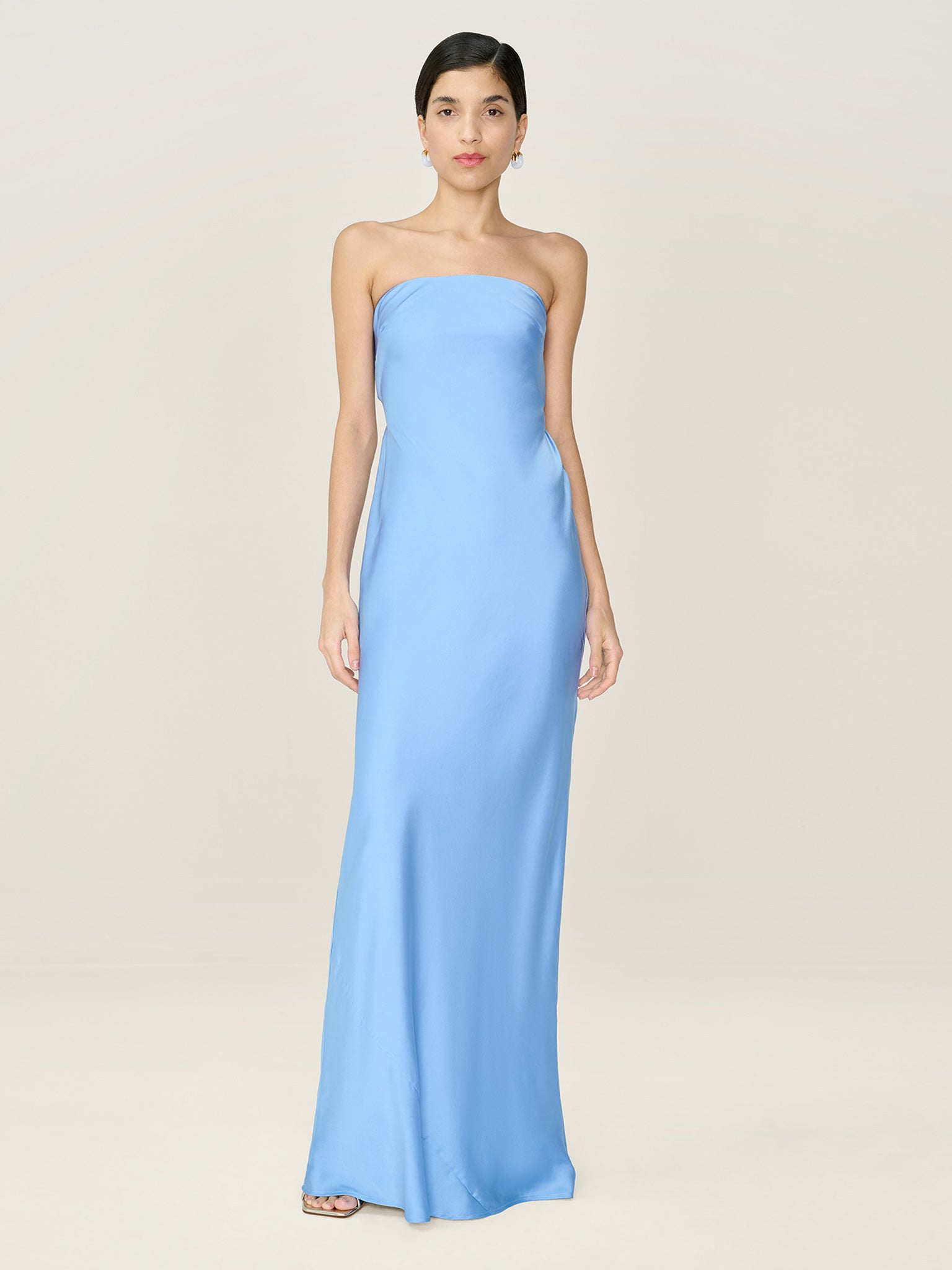 Koko Satin Dress in Ivory | OMNES | Ethical & Affordable Clothing