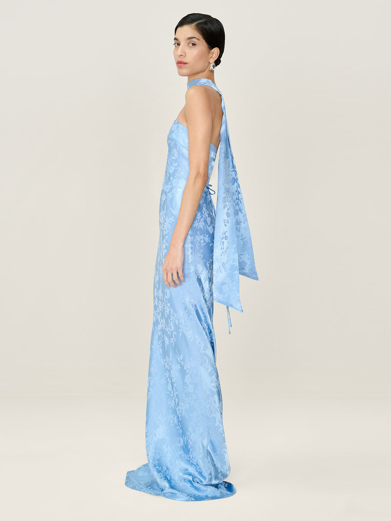 Amdra Jacquard Dress in Vista Blue