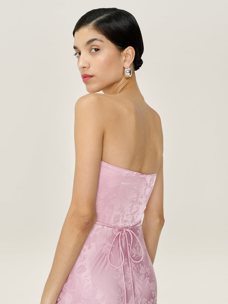 Amdra Jacquard Dress in Bleached Mauve