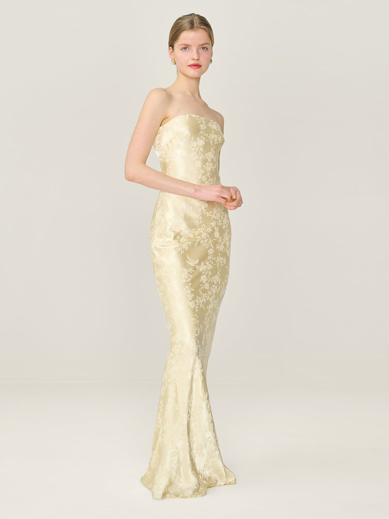 Amdra Jacquard Dress in Double Cream