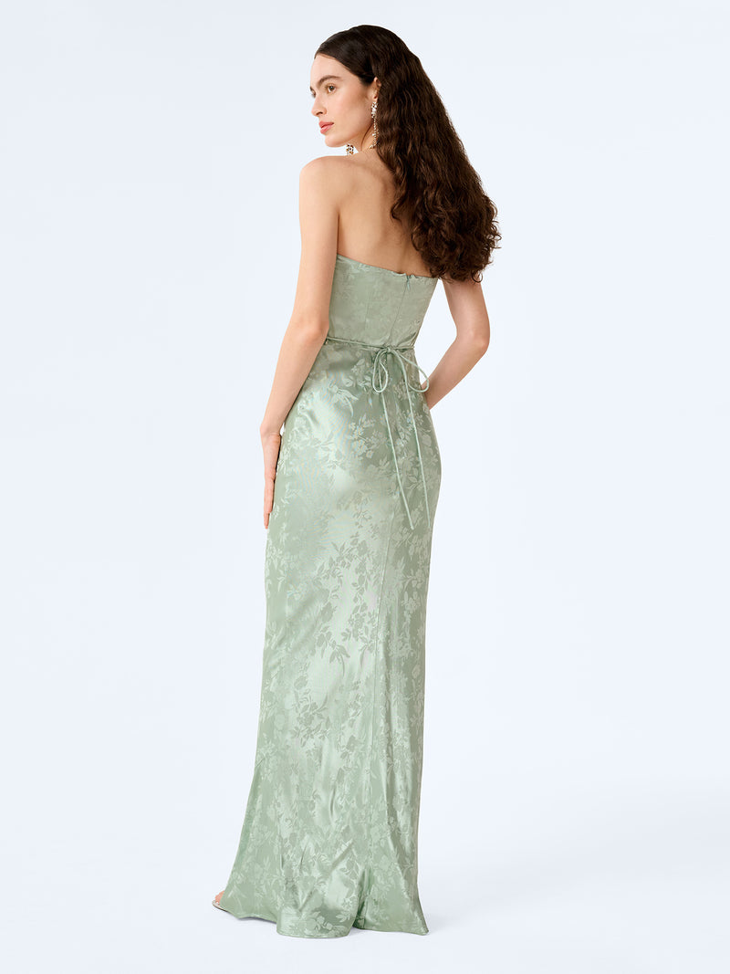 emerald green prom dress two piece Dark Green Lace Appliques Spaghetti Straps Long Satin Ball Gowns Weddi –  alinanova