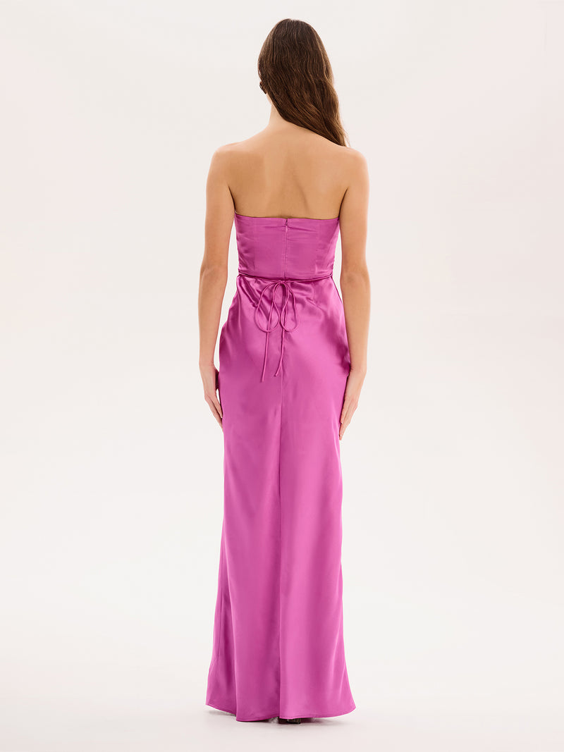Amdra Strapless Dress in Purple
