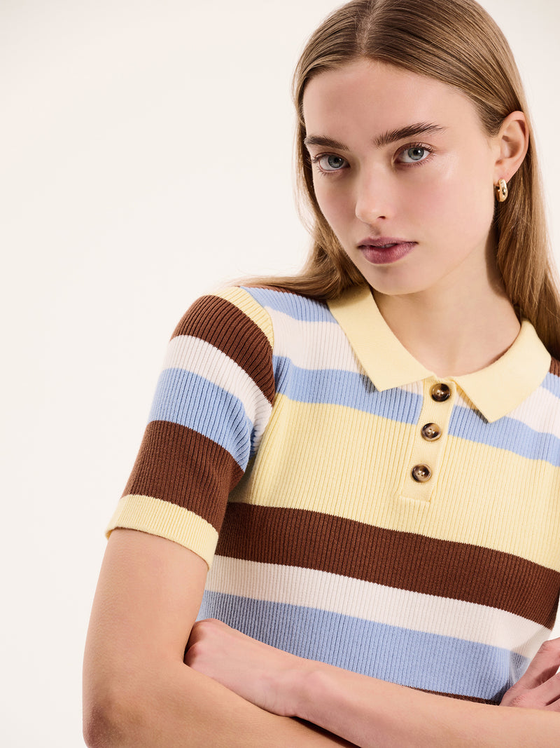 Amos Stripe Short Sleeve Top