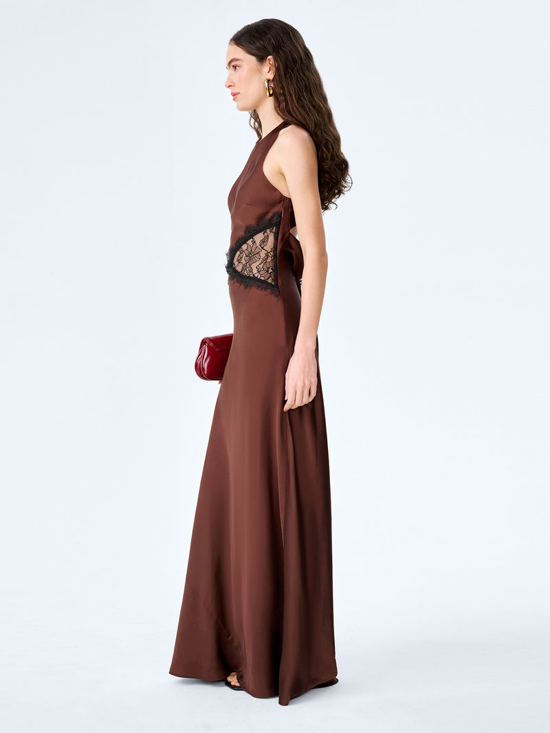Andrea Dress in Chocolate / Black Lace